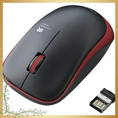 エレコム マウス ワイヤレス (レシーバー付属) Mサイズ 3ボタン IRセンサー 省電力 レッド M-IR07DRRD 0