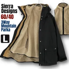 シエラデザイン SIERRA DESIGNS★60/40 マウンテンパーカー★3WAY/ボアフリースベスト付★ブラック★メンズL   #2512D091
