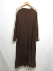 ロージー ROSIEE 長袖 リブ ニット マキシ ワンピース F 茶 ブラウン ロング