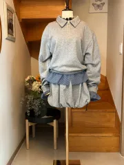 CHECK ティアード スウェット アバント ボリューム スカート セット