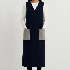 NAIN ナイン ウール ファー ロング丈ワンピース S