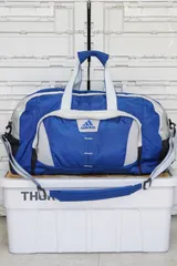 adidas（アディダス）ヴィンテージ 2WAY ダッフルバッグ 大容量 ボストン ブルー×グレー