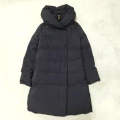 プラステ ダウンコート 2way ダウンジャケット ネイビー ショールカラー リブ袖 ウォッシャブル S PLST アウター