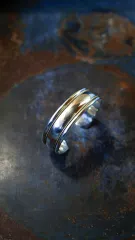 【VINTAGE】TIFFANY&Co. ティファニー ツイスト ロープ ダブル ライン バングル 《カフ ブレスレット シルバー925 K18 イエロー ゴールド コンビ ヴィンテ