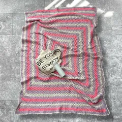 インポートラグ マルチクロス グラニーニット マルチカラー ヴィンテージ 大判 【縦179cm×横107cm】