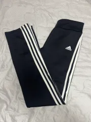 アディダス レディース ブラック 3本線レギンス 3本線トレーニングパンツ 95