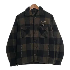 CLUCT クラクト バッファローチェック ウールシャツジャケット 中綿 ブラウン ブラック Size M