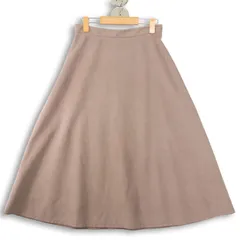 UNTITLED アンタイトル 秋冬 フェイク スウェード★ ストレッチ Aライン スカート Sz.2　レディース ベージュ