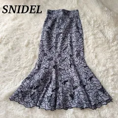 新品未使用 タグ付き SNIDEL スナイデル 総レース 花柄 ロングスカート マーメイドスカート 花柄ロングスカート カッティングレース 編み上げリボン グレーパープル