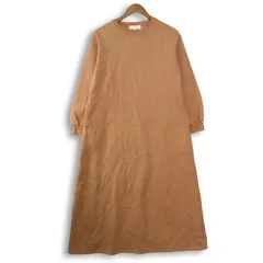 B:MING by BEAMS ビームス 秋冬 スウェット 裏起毛★ ストレッチ 長袖 ロング ワンピース Sz.M　レディース ベージュ