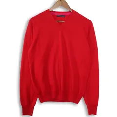 TSUMORI CHISATO ツモリチサト 秋冬 Fスウェード エルボーパッチ★ ウール100％ Vネック ニット セーター Sz.2　メンズ 赤