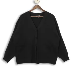 GLOBAL WORK グローバルワーク 秋冬 オーバーサイズ★ Vネック ニット カーディガン Sz.L　レディース 黒