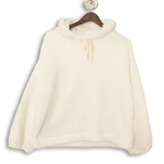 GAP ギャップ 秋冬 ボア フリース★ フーディー プルオーバー パーカー Sz.M　レディース 白