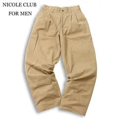 90s★ビンテージ NICOLE CLUB FOR MEN ニコルクラブ フォーメン 通年★ タック ワイド パンツ Sz.M　メンズ 日本製のサムネイル