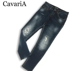 CavariA キャバリア ダメージ加工★ ストレッチ スキニー デニム パンツ ジーンズ Sz.M メンズ