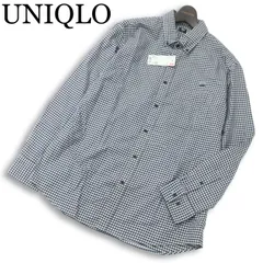 【新品 未使用】 UNIQLO ユニクロ 秋冬★ 長袖 ボタンダウン フランネル チェック シャツ Sz.XL　メンズ 大きいサイズ