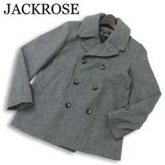 JACKROSE ジャックローズ 秋冬★ スリム ウール Pコート Sz.3　メンズ グレーのサムネイル