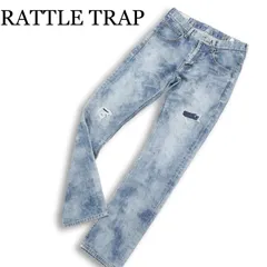 RATTLE TRAP メンズビギ PARFAIT ダメージ&リペア加工★ スリム ストレート ストレッチ デニム パンツ ジーンズ Sz.S メンズのサムネイル