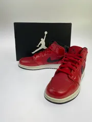 【中古品】NIKE ナイキ AIR JORDAN 1 MID GYM RED BLACK PATENT 554725-602 エアジョーダン1 ミッド ジム レッド ブラック パテント スニーカー 靴 【160-250519-em-15-min】