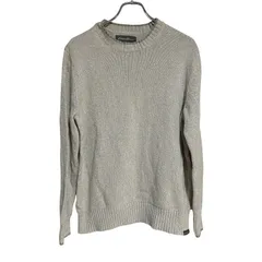 C413 Eddie Bauer エディーバウアー ニット セーター ベージュ 長袖 シンプル 無地 カジュアル メンズ M