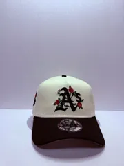 Newera オークランドアスレチックス ワールドシリーズ1989 ローズ刺繍 9forty A-FRAME スナップバックキャップ ツートンカラー