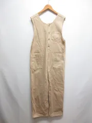 サムシング something 美品 ボタンフライ サロペット オーバーオール S ベージュ SFS995 日本製