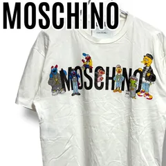 MOSCHINO モスキーノ × セサミストリート 半袖Tシャツ メンズL 白 刺繍 キャラクター ロゴプリント コットン100% イタリア製 コラボ 限定 レア 人気 正規品 品番KB7218201 001317Hのサムネイル