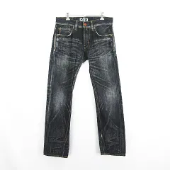 エドウィン EDWIN BLUE TRIP 503 BT503 デニム ジーンズ ボトムス ストレート ユーズド加工 30 ブラック ※EKM