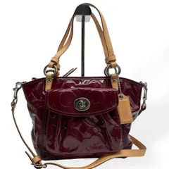 極美品　COACH コーチ　2way ショルダーバッグ　パテントレザー　レッド