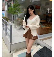 Vネック紐カーディガン (新品)