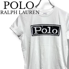 POLO RALPH LAUREN ポロ ラルフローレン 半袖Tシャツ レディースS 白 ボックスロゴ プリント コットン100% インド製 定番 人気 シンプル 春夏 カジュアル 001319H