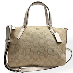 未使用級　COACH コーチ　2way ショルダーバッグ　キャンバス　レザー