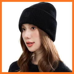 【新品】 [CANVUE] ニット帽 レディース 冬【究極の防寒対策・極厚の毛糸で断熱性・大きいサイズの声への対応】 防寒帽子 ふわふわ 伸縮性 柔らかい 小顔効果 通勤・通学 旅行 自転車 ユニセックス (JP, アルファベット, Free Size,  0