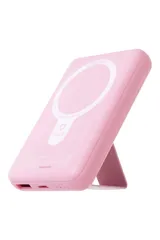iFace MagSafe対応 モバイルバッテリー 5000mAh MagSynq (サクラピンク)【 PSE認証済 ワイヤレス充電 急速充電 持ち運び 折りたたみ スマホ スタンド iPhone Android Type-C Type-A  [サクラピンク]