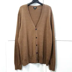 UNIQLO ウール100 ニットカーディガン メンズ XL