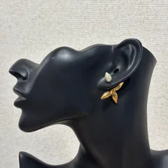 LOUIS VUITTON ルイヴィトン ピアス LV フラワー ゴールド メタル パール 片耳 シングル レディース アクセサリー 　ルイゼット