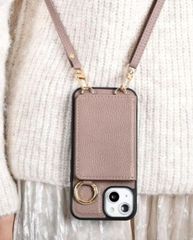 ★iPhone 15PROMAX 手帳型 ケース ショルダー おしゃれ スマホケース iPhone 15promax 手帳型 ショルダー 斜めがけ 肩掛け 首掛け ショルダー 収納 ミラー付き 首かけ 女性 ストラップ 財布型 小銭入れ （コーラルピンク）