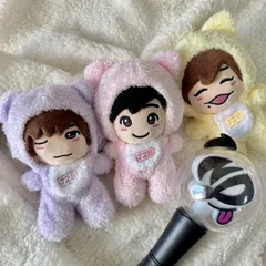 【匿名配送】ちびぬい用着ぐるみねこ2set（pink or red＋1色）