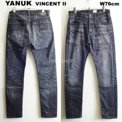 YANUK　ヤヌーク　VINCENT Ⅱ　W76cm　スリムテーパードデニム　強 ストレッチ　ブラック　日本製　ヴィンセント　メンズ　黒