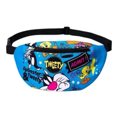 LOONEY TUNES TWEETY　トゥイーティー　シルベスターキャット　ボディバッグ　ブルー　青　Blue　ショルダーバッグ　ウエストバッグ　ルーニーテューンズ　可愛い　アメコミ　キャラクター　平成　レトロ　ギフト　プレゼント　海外雑貨のサムネイル