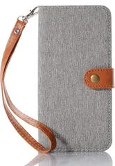 ★iPhone SE (第2世代/第3世代) 適用 のケース手帳型 iphone8/iphone7 適用の手帳型 ケースカード入れ収納 スタンド機能 マグネット式 財布型手帳型ストラップ付 デニムケース アイフォンse2/se3/ スマホケース グレー