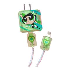 THE POWERPUFF GIRLS 파워퍼프걸즈 버터컵 충전기 프로텍터 충전기 커버 파워 퍼프 그린 미들 귀여운 아메코미 캐릭터 헤세이 레트로 선물 선물 해외 잡화