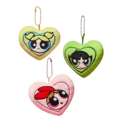 THE POWERPUFF GIRLS 　パワーパフガールズ　キーホルダー　3個セット　ハート　バターカップ　ブロッサム　バブルス　バッグチャーム　スクバキーホルダー　キーチャーム　可愛い　アメコミ　キャラクター　平成　レトロ　ギフト　プレゼント　海外雑貨