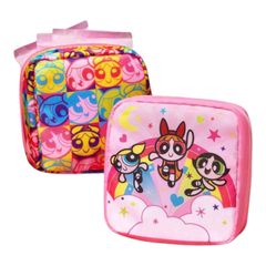 THE POWERPUFF GIRLS 파워 퍼프 걸스 파우치 파워 퍼프 스퀘어 파우치 위생 파우치 메이크업 파우치 코스메 파우치 화장 파우치 버터 컵 블러섬 버블스 귀여운 아메코미 캐릭터 레트로 선물 선물 해외 잡화