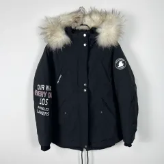 NBA/ダウン ブラック マウンテンパーカー ダウン アウター レディース Fサイズ S/M/ラデン