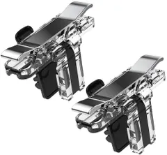 左右兼用 高速射撃 ２個セットゲームパッド 感度高く （スマホ 高耐久ボタン 射撃用押しボタン式 対応 スマホゲーム用コントローラー スマホコントローラー（透明) ） APNショップ(apnshop)スマホゲームコントローラー