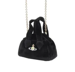 新品 ヴィヴィアン・ウエストウッド ツアーベルベット チェーンバッグ ブラック