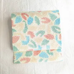 ほぼ未使用★名古屋帯 しぼり 工字つなぎ 名古屋仕立て 正絹 178