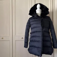 ⭐︎ セオリー リュクス theory luxe ダウン ジャケット うさぎ ブルー 青 藍色 ネイビー 紺色　BLUE　NAVY　Mサイズ 38 9号