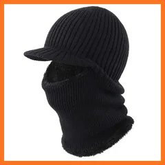 【新品】 [LeafIn] ニット帽 目出し帽 両用 裏ボア 起毛素材 フェイス マスク ネックウォーマー 防風 防寒 アウトドア用 スポーツ 883 (ブラック) 0